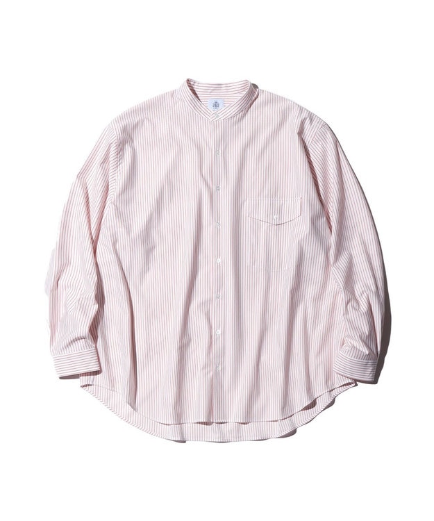 J.PRESS MEN 【J.PRESS ORIGINALS】KANEMASA STANDUP COLLAR STRIPE SHIRTS / JAPAN MADE レッド系1