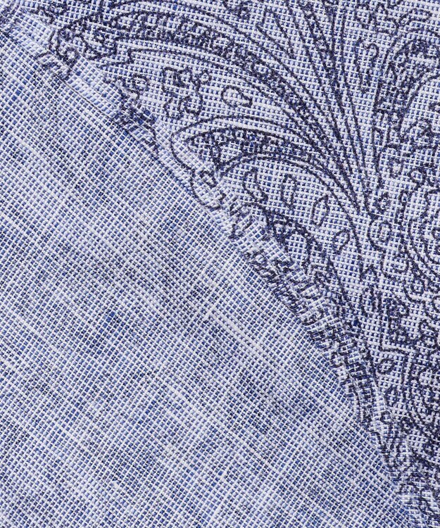 JOSEPH ABBOUD 【キングサイズ・麻100％・軽い・涼しい】 モイスチャーリネンペイズリー シャツ ネイビー系6