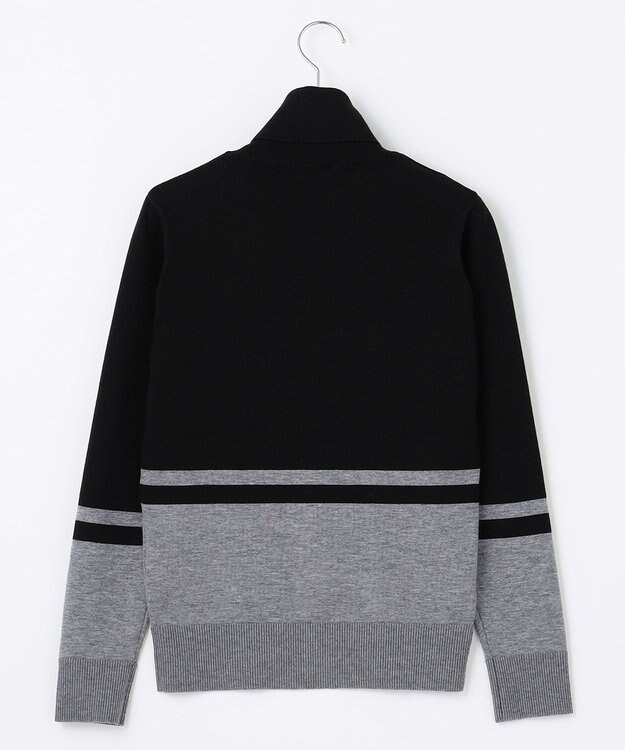 23区GOLF 【WOMEN】【ウォッシャブル 】バイカラー ニットソー ブラック系