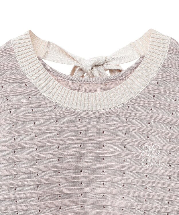 earth music&ecology 配色バックリボンプルオーバー Pink Beige