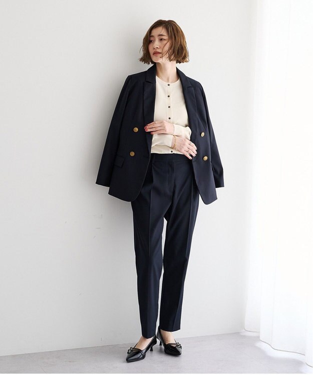 YECCA VECCA 美脚テーパードパンツ Navy
