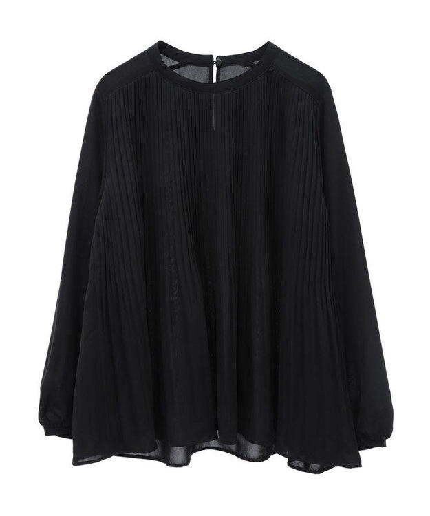 Green Parks 消しプリーツブラウス Black