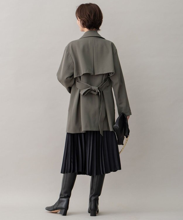 自由区 ミドル丈 トレンチコート グレー系