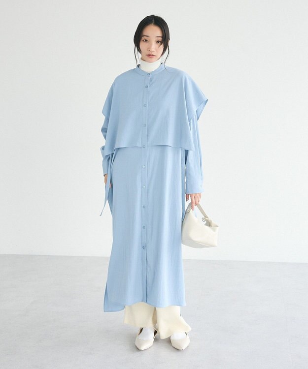 CRAFT STANDARD BOUTIQUE レイヤード風シャツワンピース Sax
