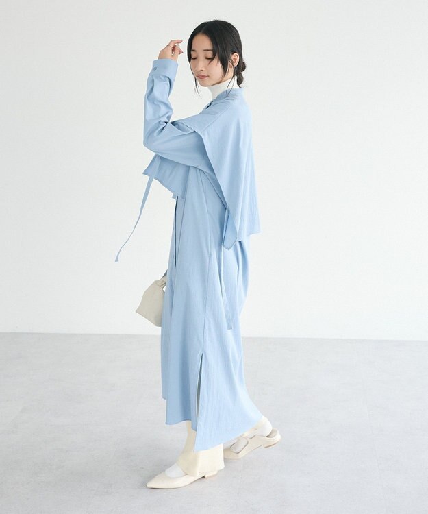 CRAFT STANDARD BOUTIQUE レイヤード風シャツワンピース Sax