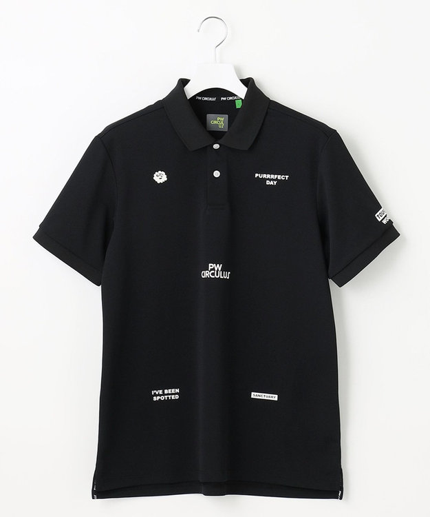 PW CIRCULUS 【MEN】【吸汗速乾】ベーシックカノコ ポロシャツ ブラック系
