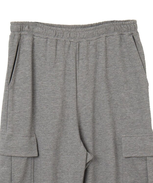 WEGO 【ウエストゴム/MLサイズ展開】ワイドカーゴスウェットパンツ 杢グレー