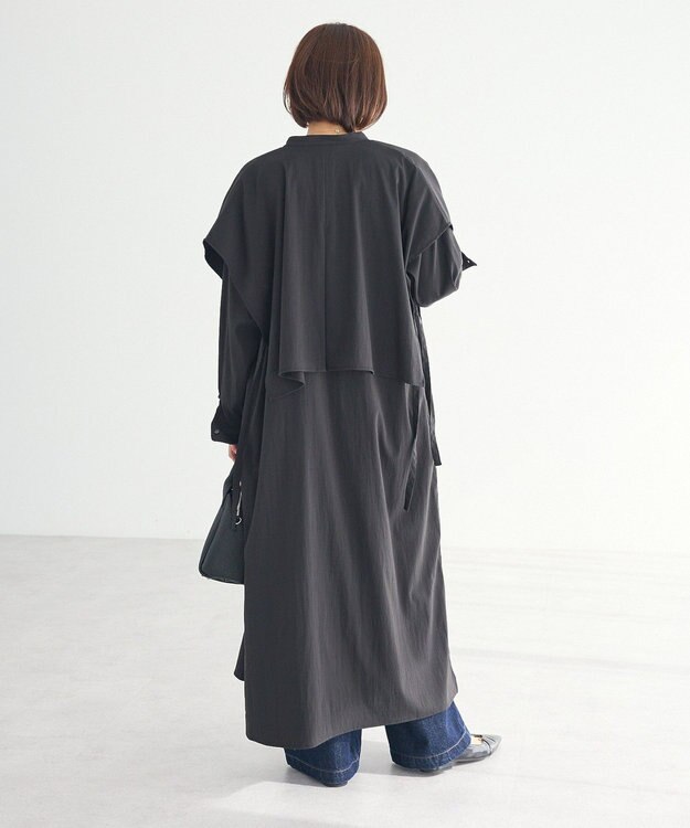 CRAFT STANDARD BOUTIQUE レイヤード風シャツワンピース Black