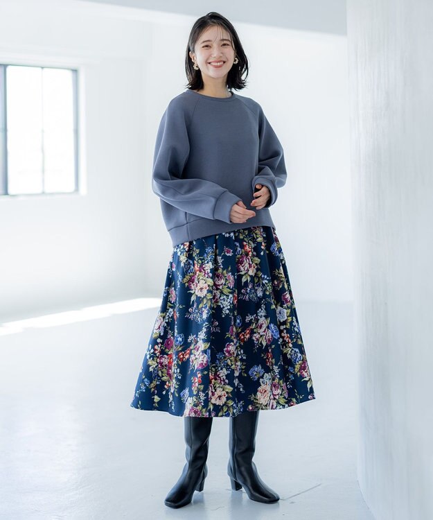 組曲 L ダンボールジャージー ショート丈プルオーバー グレー系