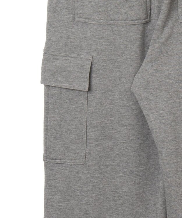 WEGO 【ウエストゴム/MLサイズ展開】ワイドカーゴスウェットパンツ 杢グレー