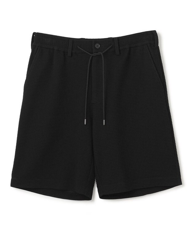 JOSEPH HOMME 新型【オリジナル素材/シワになりにくい/ウエストゴム仕様】 ライトタックジャージー ドロスト付シートパンツ / BERMUDA ブラック系