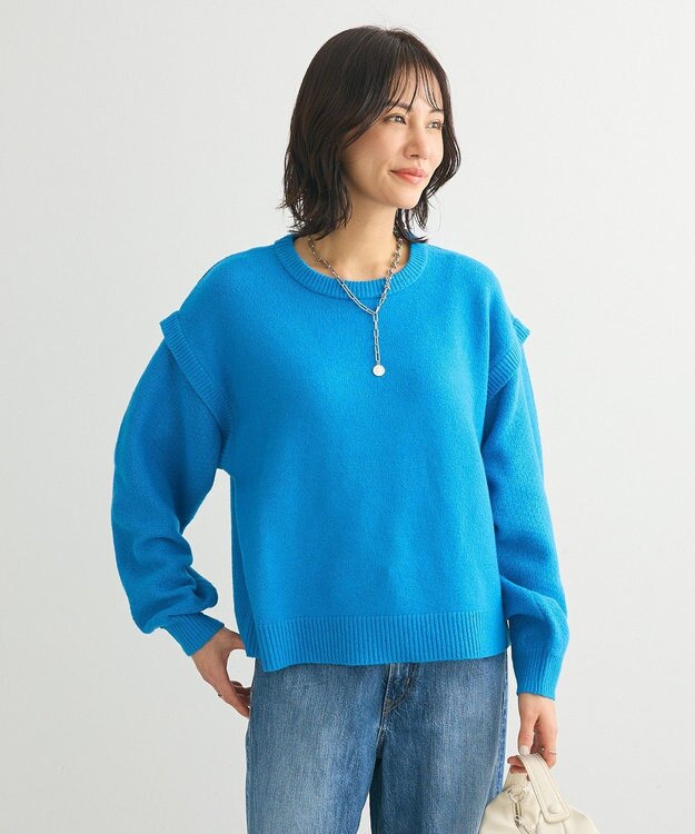 Green Parks 袖かのこニットプルオーバー Pink