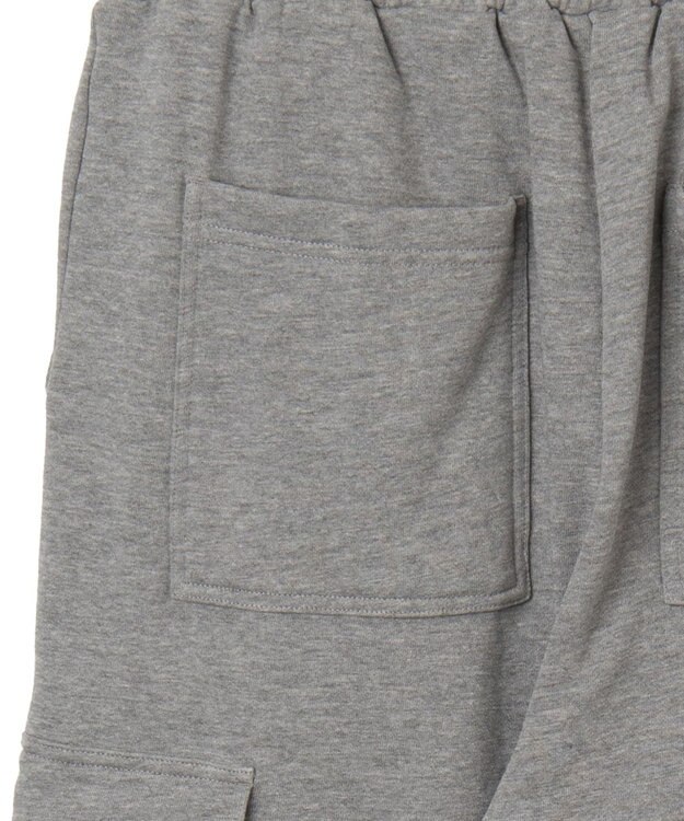 WEGO 【ウエストゴム/MLサイズ展開】ワイドカーゴスウェットパンツ 杢グレー