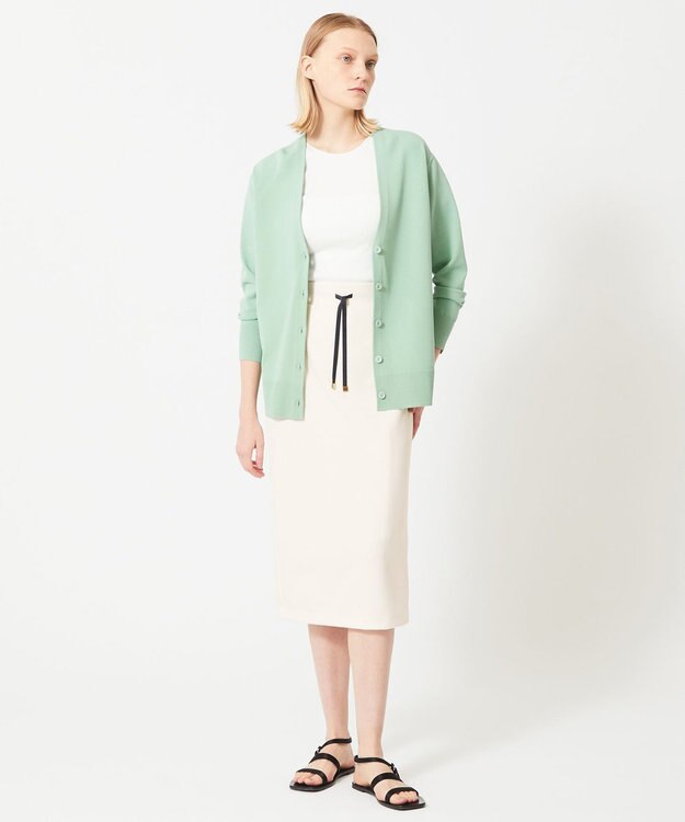 BEIGE， WALNUT / Iラインスカート White