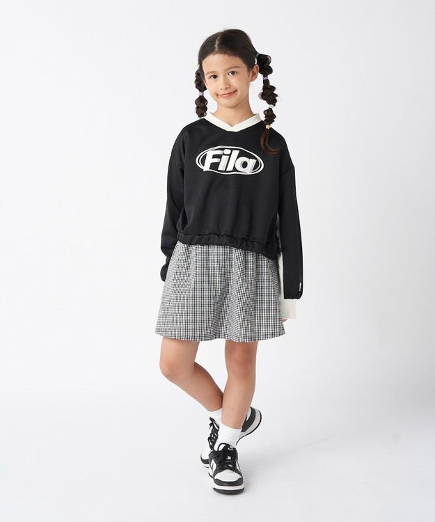OP／FILA 【FILA】ショート丈スウェット/キッズ ブラック