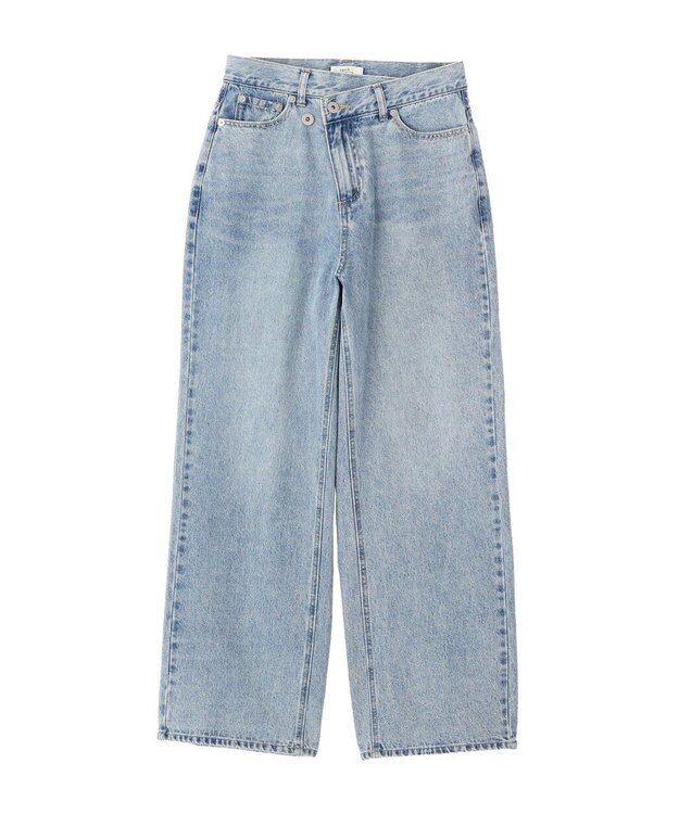 earth music&ecology ウエストアシメデニムパンツ Light Indigo