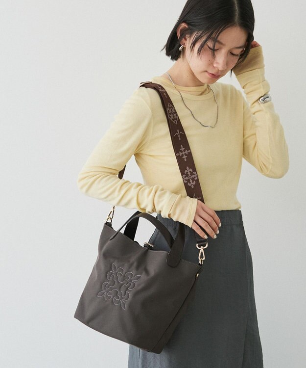 russet コーデュラナイロン2WAYタウントートバッグ(CE-1673-WEB) D.Brown