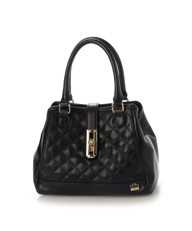 LA BAGAGERIE シープレザー キルトコンビ2WAYミニトート ブラック