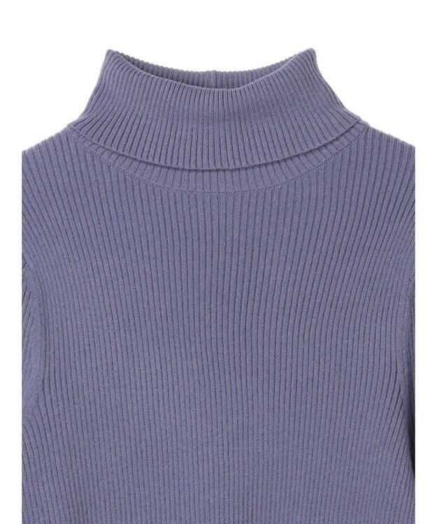 earth music&ecology やわらかタッチリブタートルネックプルオーバー Blue