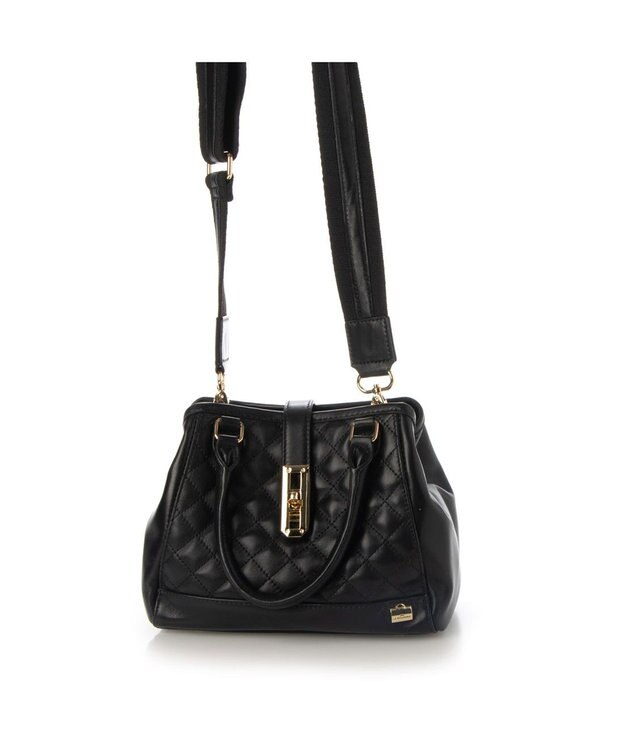 LA BAGAGERIE シープレザー キルトコンビ2WAYミニトート ブラック