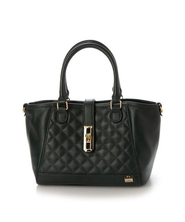 LA BAGAGERIE シープレザー キルトコンビ2WAYミニトート グリーン