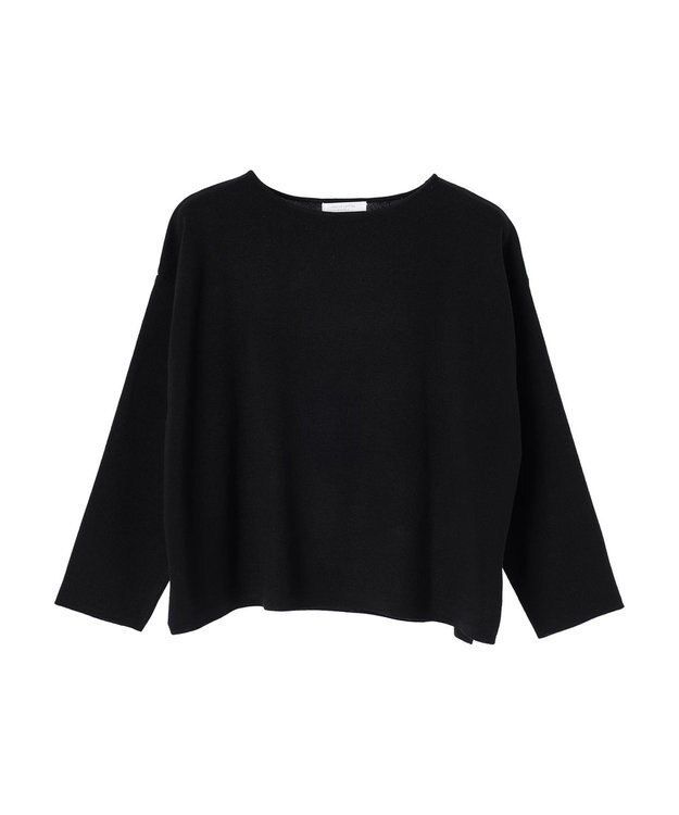 Green Parks 洗える　ボートネックニットプルオーバー Black