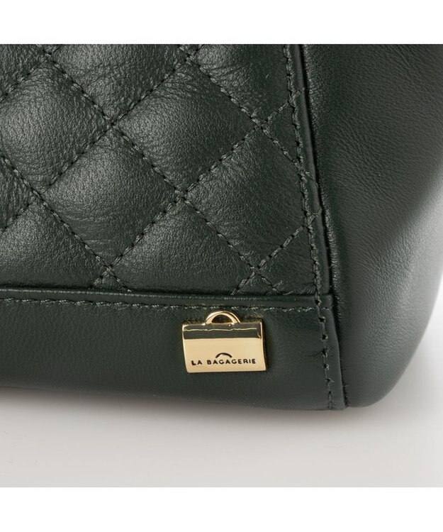 LA BAGAGERIE シープレザー キルトコンビ2WAYミニトート グリーン