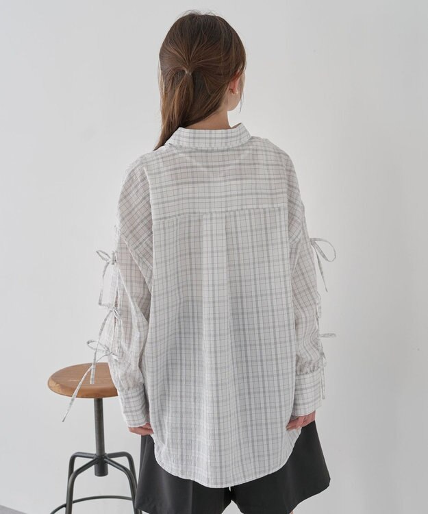 earth music&ecology 【予約】アソートチェックシャツ チェックアイボリー