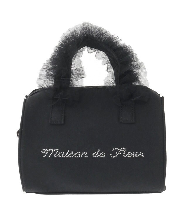 Maison de FLEUR チュールハンドル2Wayボストンバッグ Black