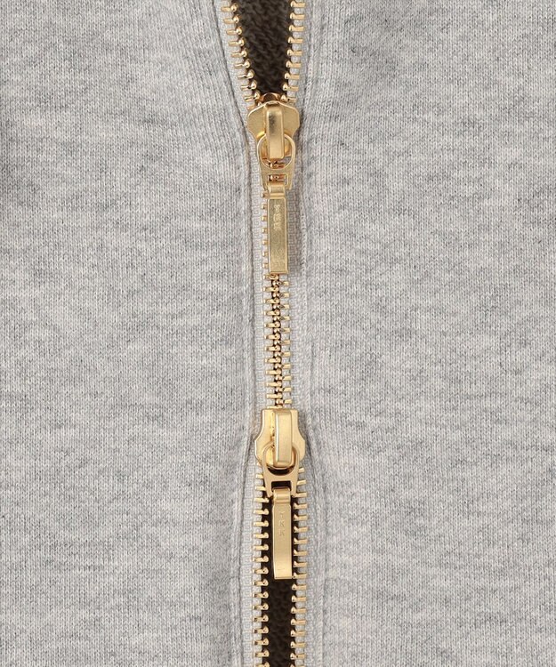 BEIGE， Organic Cotton Sweat / Zip up Parka スウェットパーカー Top Gray