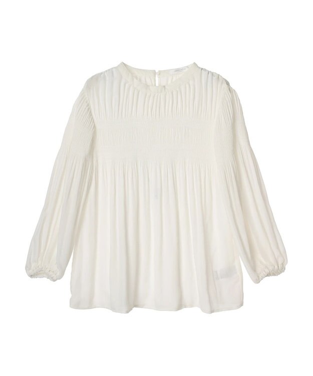 Green Parks マジョリカプリーツブラウス Off White
