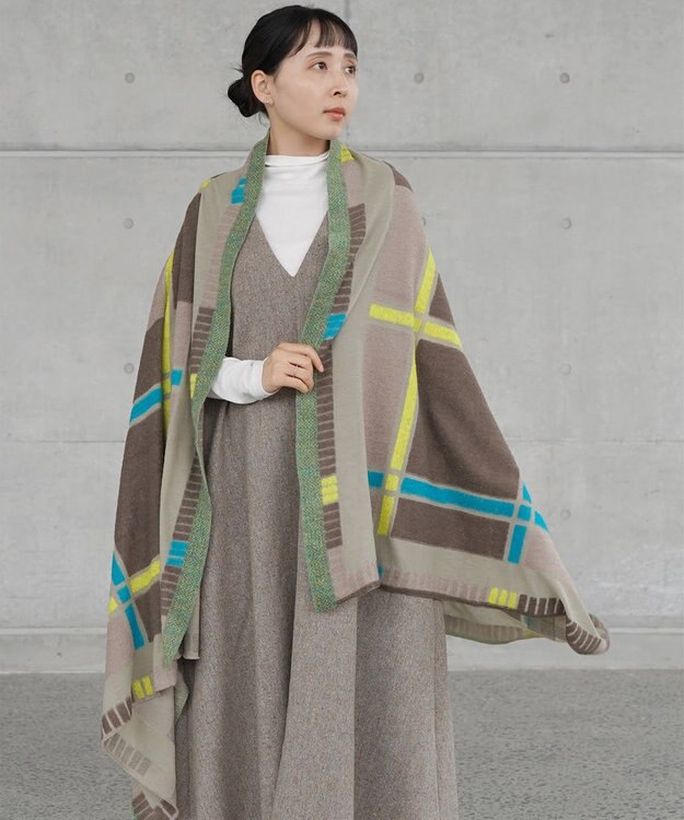 nitorito 【UNISEX】tanbo チェック柄 ストール beige