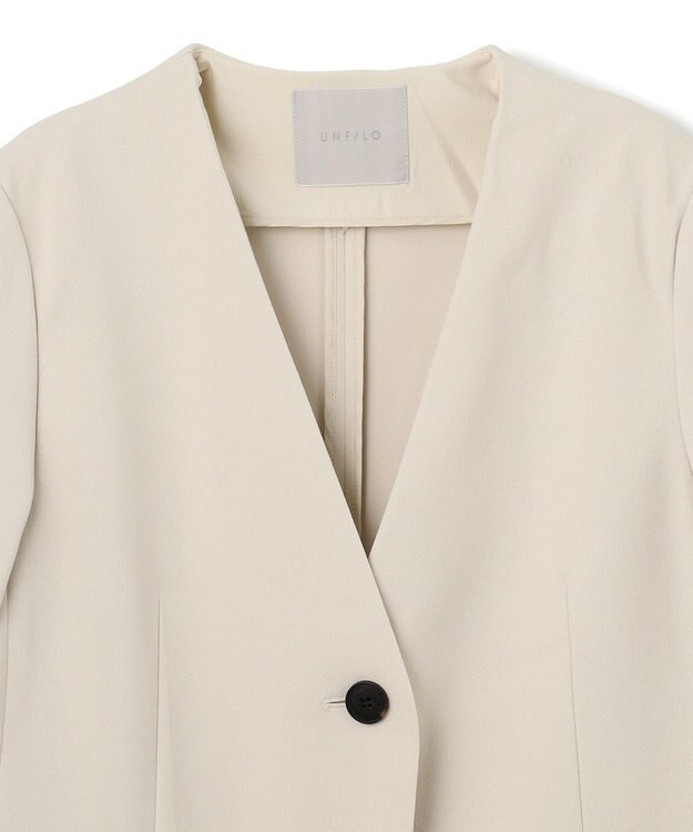 UNFILO L BEAUTY MOVE ノーカラージャケット アイボリー