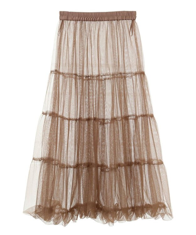 earth music&ecology チュールバルーンスカート Camel