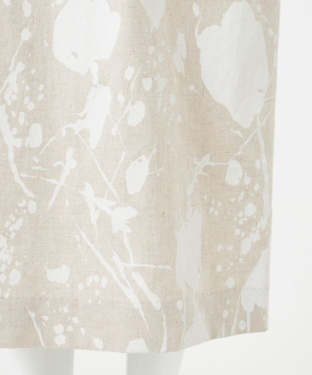 23区 【エステータ】ピグメントプリント ワンピース フラックスxホワイト