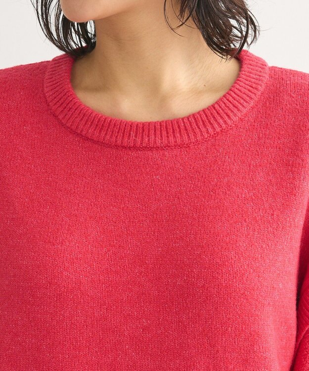 Green Parks 袖かのこニットプルオーバー Pink