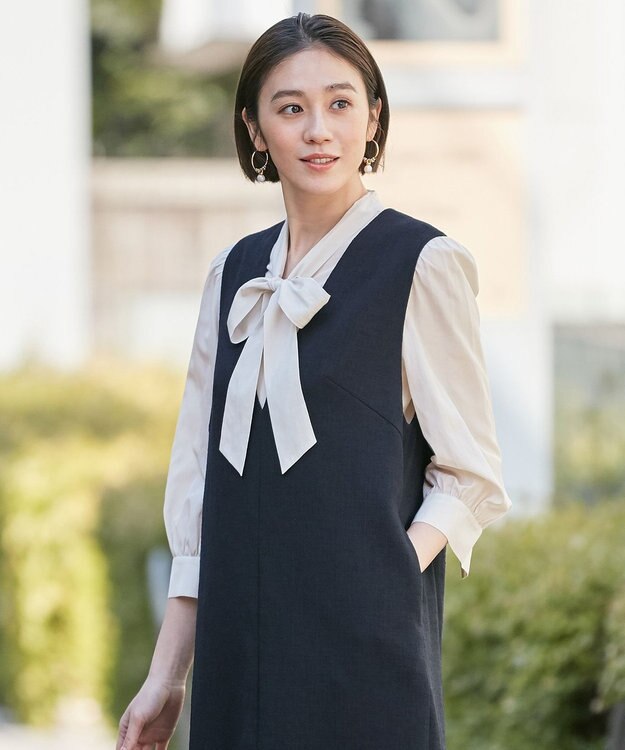 自由区 L 【洗える】TACブライトローン ブラウス ベージュ系