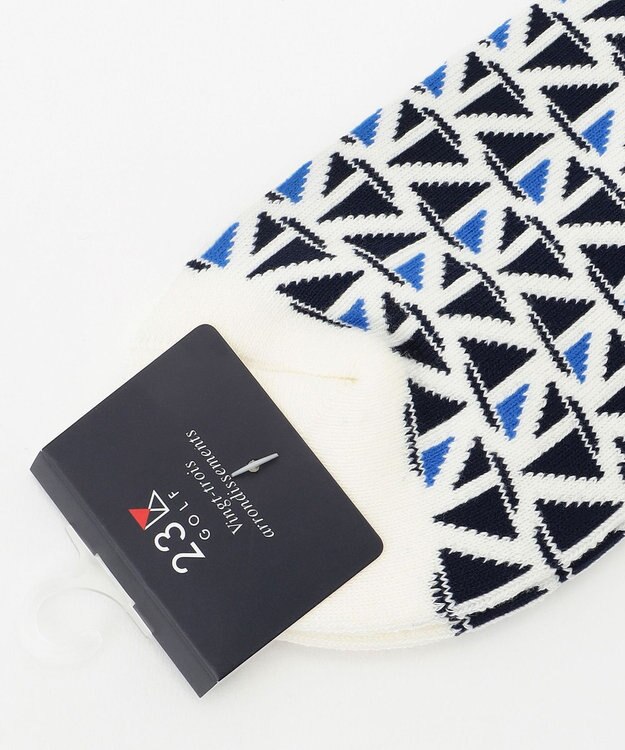 23区GOLF 【MEN】モチーフ柄 アンクルソックス ホワイト系5