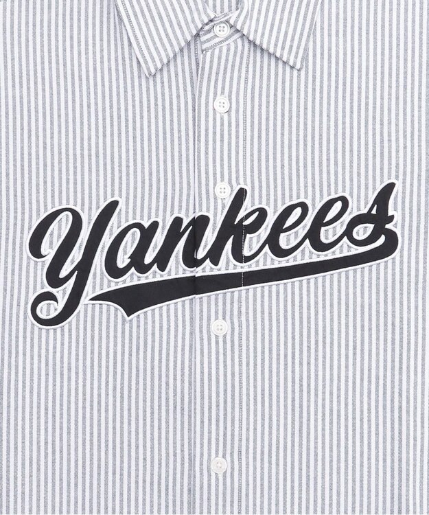 WEGO 【ユニセックス着用ITEM】別注MLBストライプグラフィックシャツ（SS） ホワイトストライプ