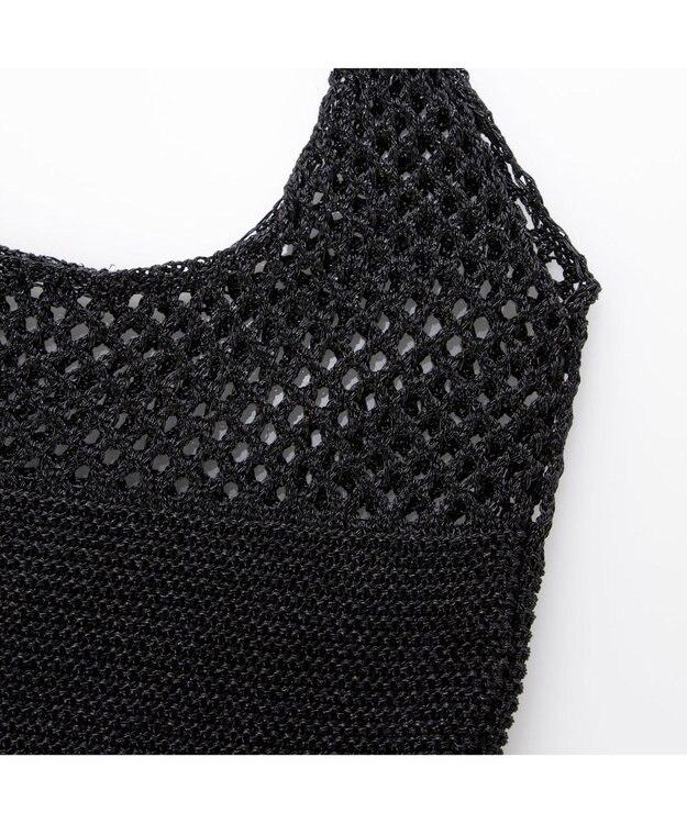 UNBILLION カシュカシュ cachecache / メタリック糸ホーボーバッグ ブラック