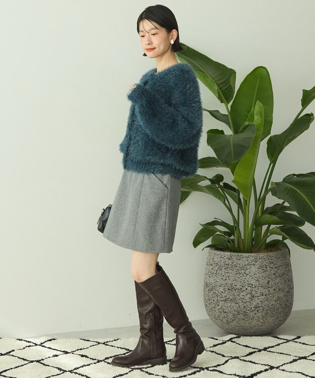 AMERICAN HOLIC メルトン風タイトミニスカート Gray Mixture