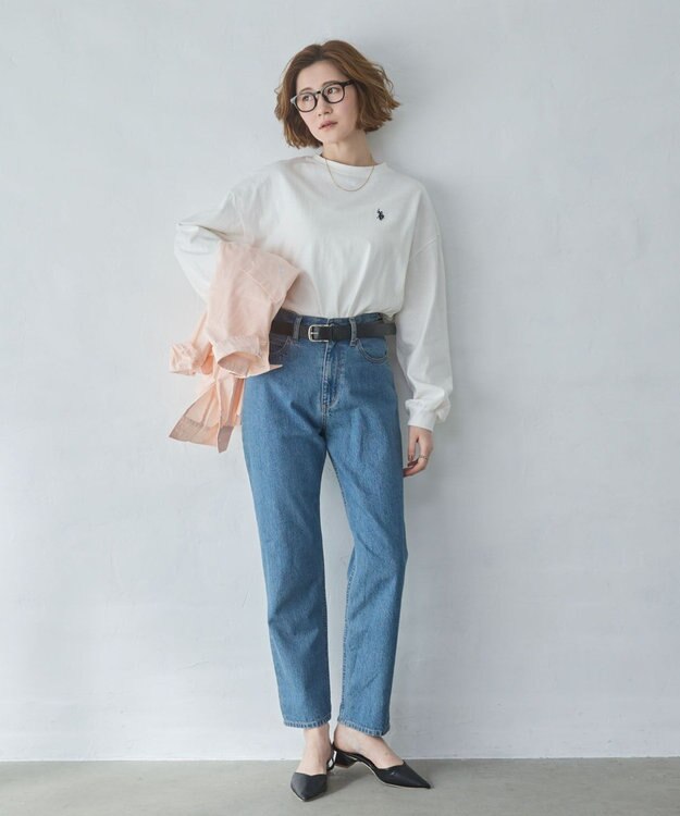 WEGO 【大好評により再入荷！】USPOLOだぼそでカラーロンT ホワイト