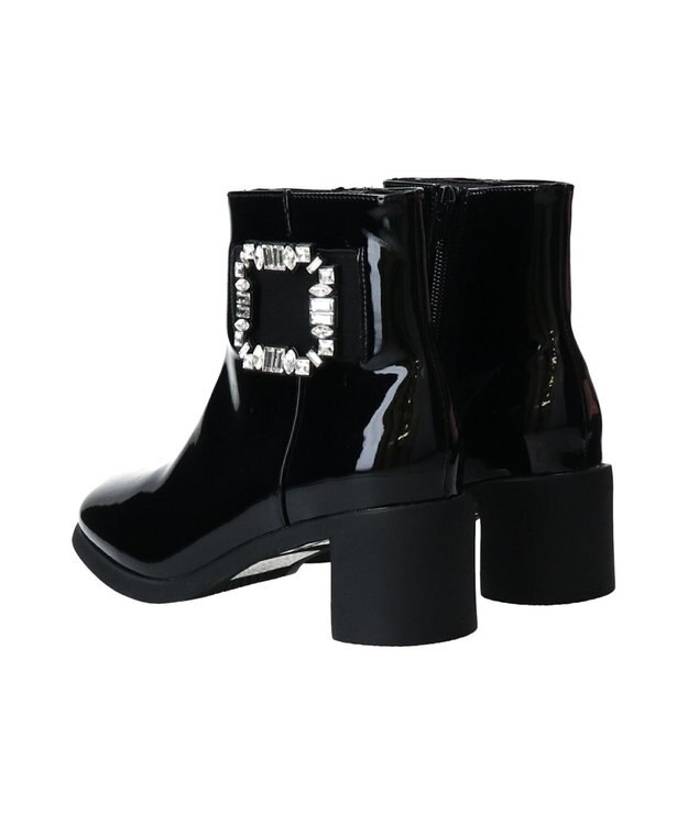 Bridget Birkin 【Bridget Birkin】ビジューバックルレインブーツ ブラックエナメル