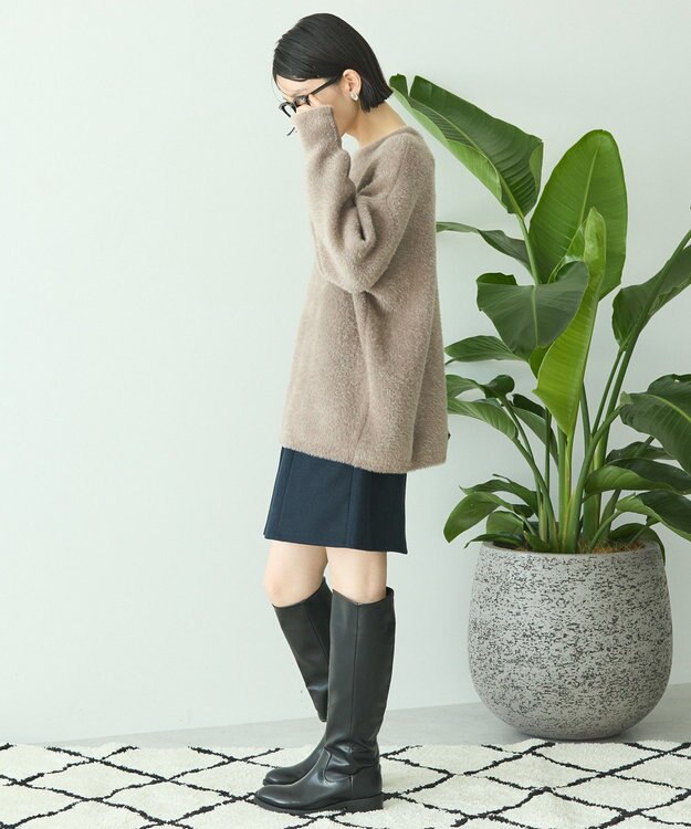 AMERICAN HOLIC メルトン風タイトミニスカート Navy