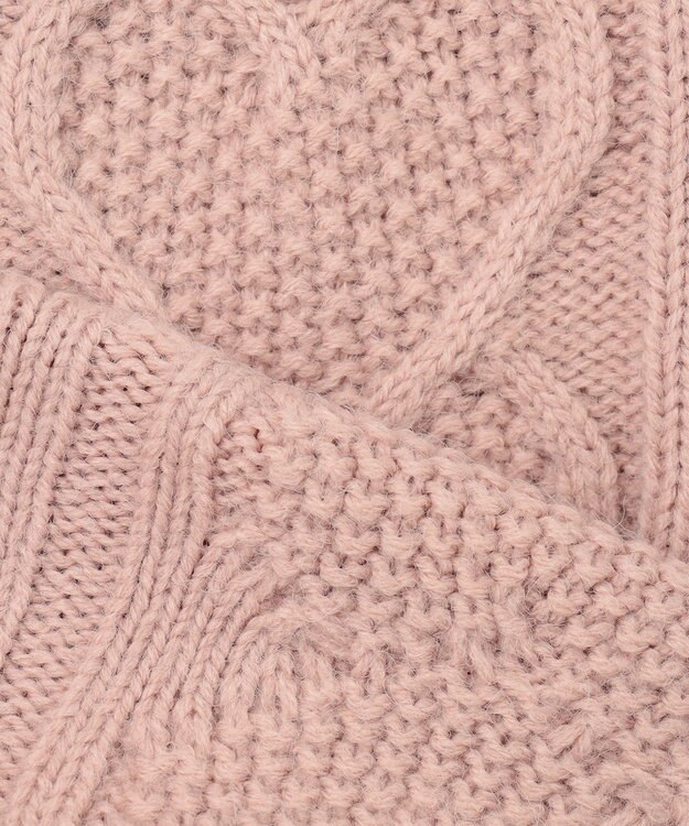 ANY KIDS リボン ケーブル ニット ピンク