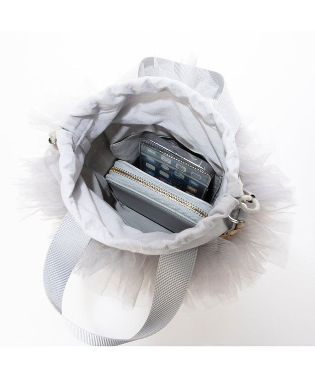 UNBILLION カカトゥ kakatoo / チュールフリンジミニ2wayカゴバッグ GY