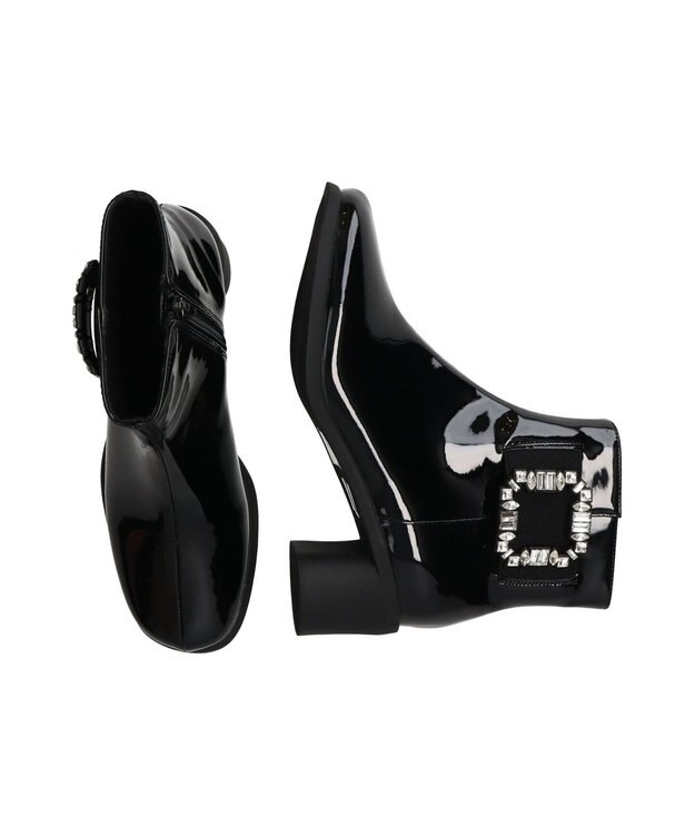 Bridget Birkin 【Bridget Birkin】ビジューバックルレインブーツ ブラックエナメル