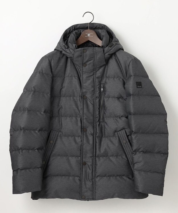 JOSEPH ABBOUD 【撥水/軽量/防風/フード取り外し可/ダウン】インターレースカルゼ  ダウン ブルゾン グレー系