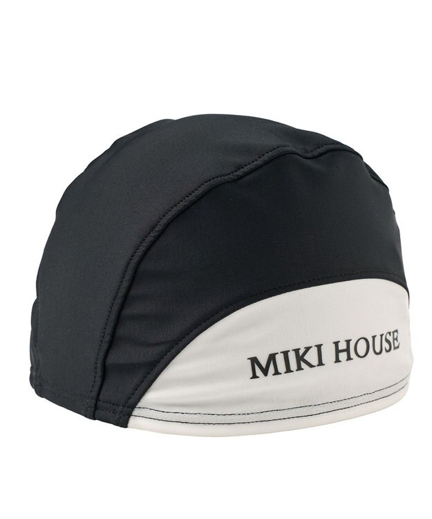 MIKI HOUSE HOT BISCUITS 【ミキハウス】【48-56cm】スイムキャップ 黒×白