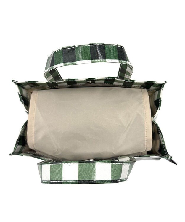 ROOTOTE 1029【ラミネート加工 正方形型 】SN.スクエア.ラミネート-Q 01：チェック・グリーン